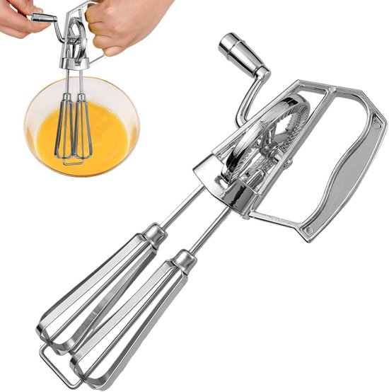 Eiermixer Handklopper - Keukenmenggereedschap - Bakken en koken - Ergonomisch handvat - 255 cm - Zilverkleurig