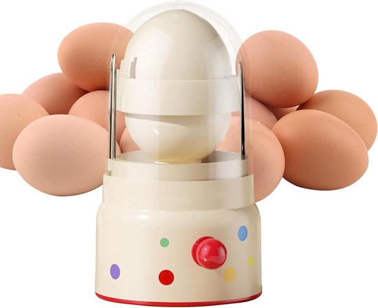 Eiermixer Handmatig - Keukengadget Schudder - Snel Ingrediënten Mengen - Compact Ontwerp - 15.5 x 8 cm - Crèmekleurig