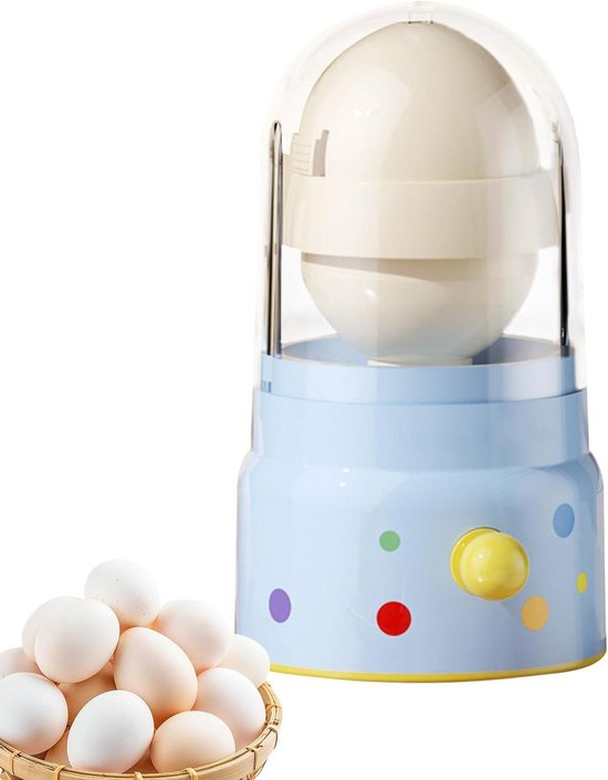 Eiermixer Spinner - Eimixer Shaker - Snel Ingrediënten Mengen - Ergonomische Pull Mechanisme - 15.5 x 8 cm - Blauw