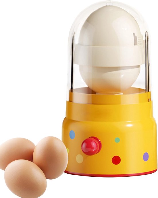 Eigeel mixer - Ei shaker - Mengen van eieren - Handmatig trekapparaat - 9 x 9 x 9 cm - Geel