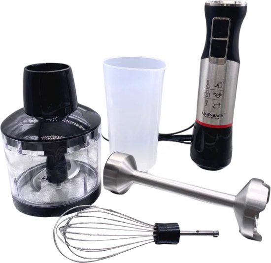 Eisenbach JE-903E: 3-in-1 Staafmixerset - Krachtige Garde, Staafmixer, Hakmolen - 1000W van Eisenbach
