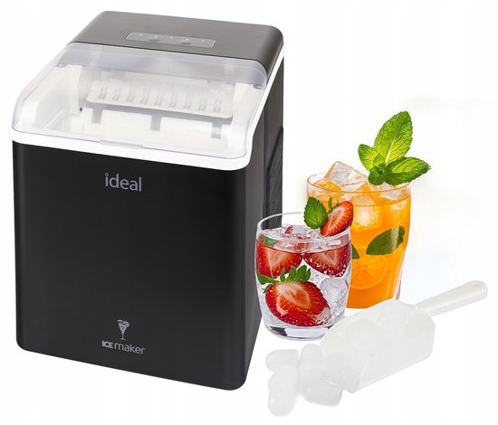ELDOM Ideal IJsmachine / Ijsblokjes Machine – 12 kg/24 u – 100 W – 1,3 L reservoir – 0,7 kg ijslade – 6–10 min cyclus – klein/groot ijsklontje – automatische reiniging – R600a van Merkloos