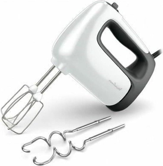 Electric Hand Mixer 500 W 5 Speeds Turbo Adjustment 2 Whisks - 2 Stainless Steel Doughs - Light and Thick Mixing van Moulinex