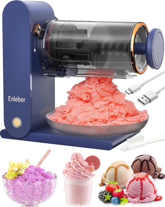 Electrische slush machine - Chrushed ijs - Sorbets - cocktails - smoothies - ABS - BPA vrij - Donkerblauw - van Merkloos