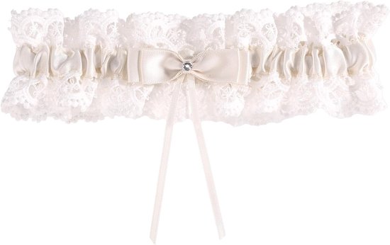 Elegante Bruids Garter van Kant met Strik, Perfecte Accessoire voor Bruiloften en Bruidsdouches van Merkloos