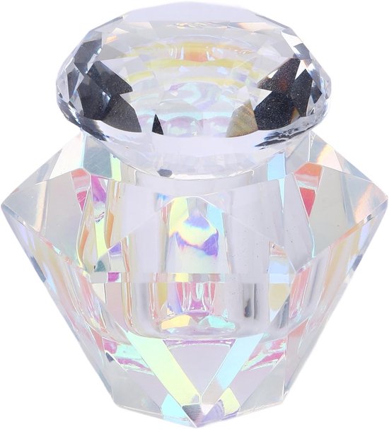 Elegante Dappen Dish voor Nagelkunst, Glazen Cup voor Borstelreiniging en Sieradenopslag, Ideaal voor Thuis en Reizen van Merkloos