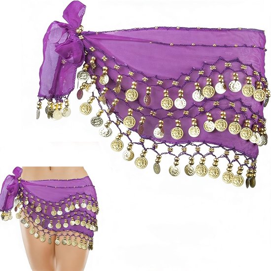 Elegante Heupdoek voor Buikdans, Oriëntaalse Dansaccessoire, Perfect voor Podiumoptredens en Feestjes, Verjaardagscadeau (Paars) van Merkloos