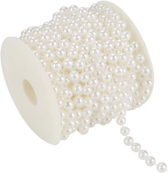 Elegante Hoofdsieraad met 8mm Witte Parel, Kunstmatige Parel Decoratie voor Bruiloft en Feestelijkheden van Merkloos