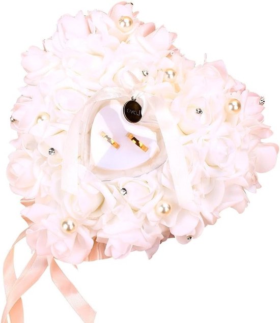 Elegante Ringkussen voor Bruiloft, Perfect als Gastcadeau en voor Trouwringen, Luxe Ringdoos van Merkloos