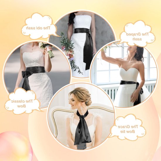 Elegante Satijnen Tailleband voor Dames - Bruidsriem voor Speciale Gelegenheden en Feestjes, 9,5 cm Breed van Merkloos