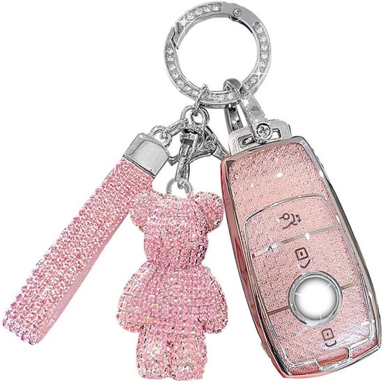 Elegante Sleutelhanger voor Auto Sleutel met Diamanten Beer - Geschikt voor Mercedes E-Class, S-Class, A-Class, C-Class en G-Class (2017-2023) van Merkloos