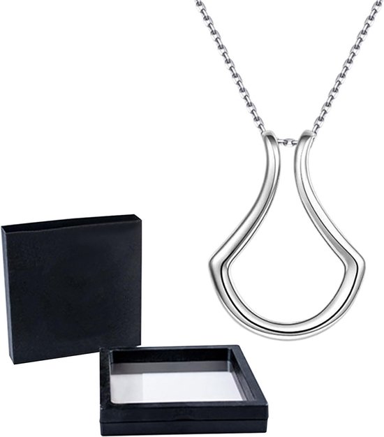 Elegante U-vormige ketting voor dames met geschenkdoos - Stijlvolle clavicle ketting van roestvrij staal, modieuze hanger, 21cm-50cm verstelbaar