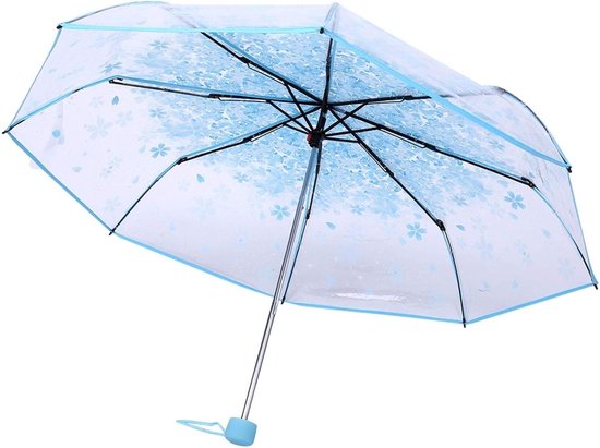 Elegante Vouwparaplu met Kersenbloesemprint, Sterke Legering Handvat, Ideaal voor Regen en Zonbescherming van Merkloos