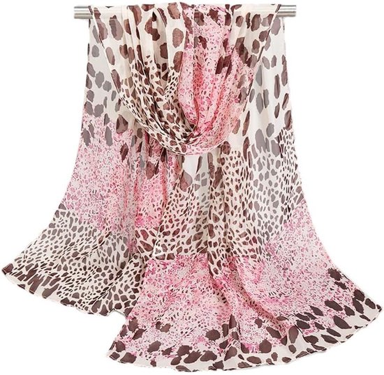Elegante zijden sjaal met luipaard- en zebraprint voor dames, dunne halsdoek en strandlaken voor alle seizoenen, perfect voor mode en decoratie (180 x 100)