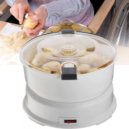Elektrische Aardappelschiller - Automatische Groenteschiller - Snel en Gemakkelijk - 1 kg Capaciteit - 25.5 x 27 cm