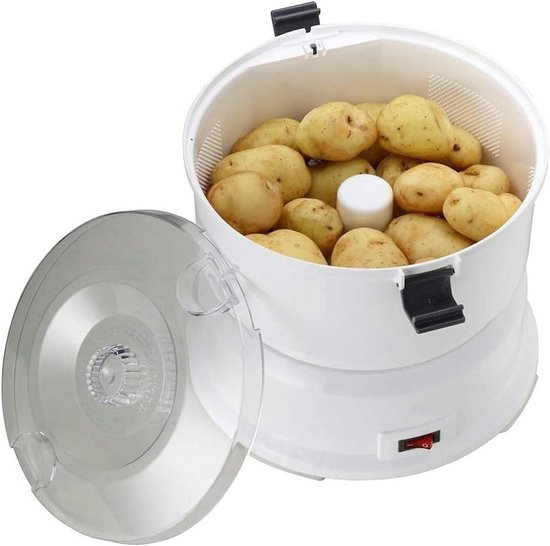 Elektrische Aardappelschiller - Automatische Groenteschiller - Snel Koken - Met Container - 1 kg Capaciteit - Wit