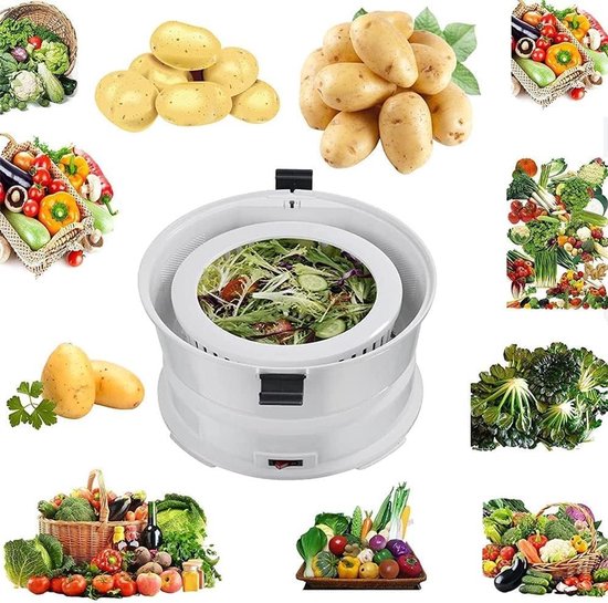 Elektrische Aardappelschiller - Groente Schillen - Snel Aardappelen Bereiden - Automatische Schiltechnologie - 1 kg - Wit