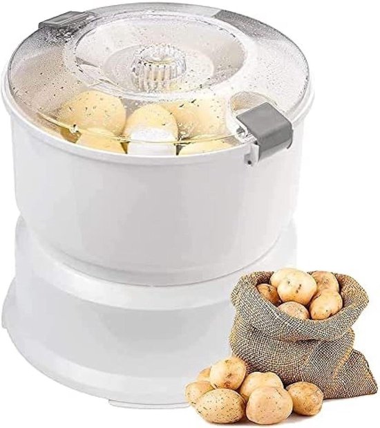 Elektrische Aardappelschiller - Keukenmachine - Snel Groenten Schillen - Eén-knops Bediening - 1 kg Capaciteit - Wit
