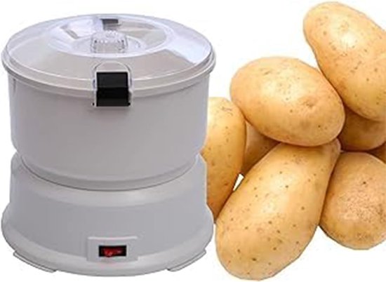 Elektrische Aardappelschilmachine - Automatische Dunschiller - Snel Groenten Schillen - 2-in-1 Functie - 1kg Capaciteit - Wit van Merkloos