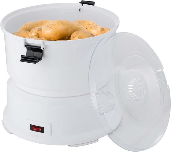 Elektrische Aardappelschilmachine - Automatische Dunschiller - Snel Groenten Schillen - 85W Koperen Motor - 08 kg Capaciteit - Wit