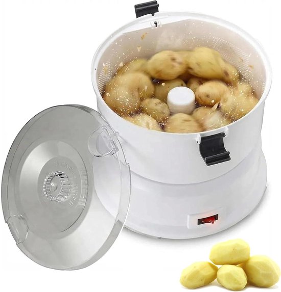 Elektrische Aardappelschilmachine - Automatische Schilder - Snel Groenten Schillen - Intelligente Schil-aanpassing - 1kg Capaciteit - Wit
