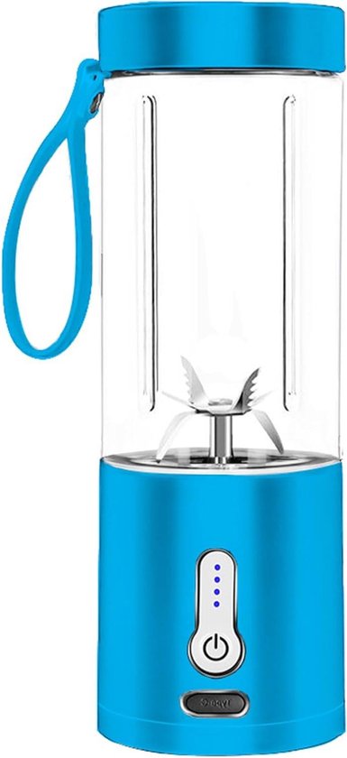 Elektrische Blender Cup 530ml 6 Blades Draagriem Blauw - Voor Smoothies en Shakes . van Fivoa