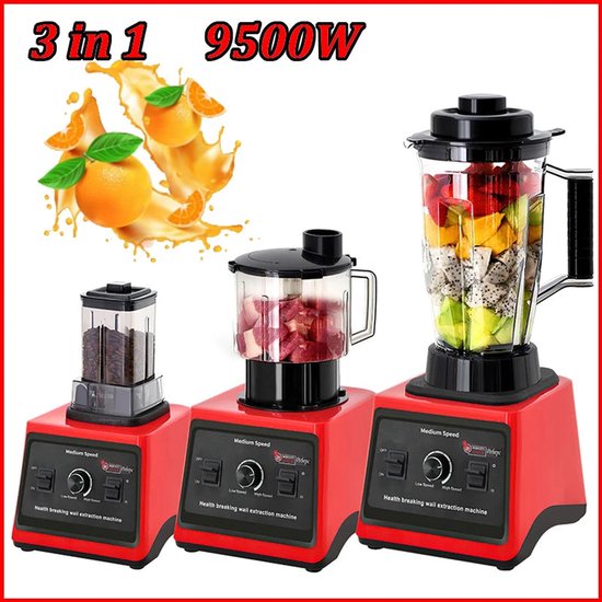 Elektrische Blender - Keukenmachine - Blender - 3-in-1 - 9500W - 38,000 RPM - 220V - Meertrapsregeling - Krachtige Blender - Comfortabele Grip