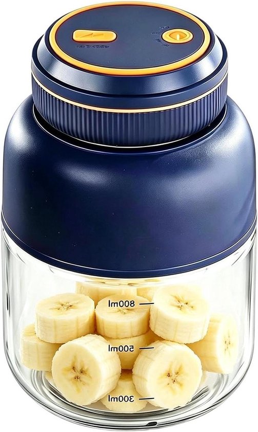 Elektrische Blenderbeker - Draagbare Sapbeker - Onderweg Mixen - Snoerloos USB Opladen - 800 ml - Blauw