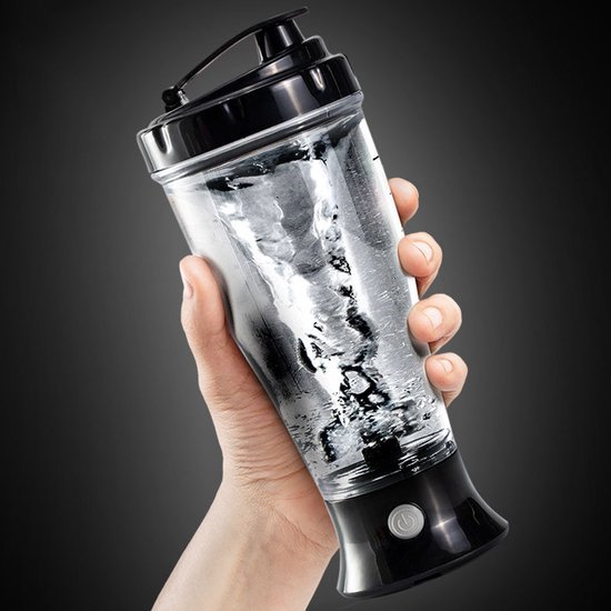 Elektrische blenderbeker van 350 ml, bediening met één knop, lekvrij, snel mixen, verbeterde mengbladen, blenderbeker (zwart) van Merkloos