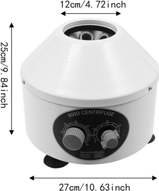 Elektrische Centrifuge Desktop - 4000 RPM Snelheid - 25 W Vermogen - IJzer Materiaal - Laboratorium Apparatuur