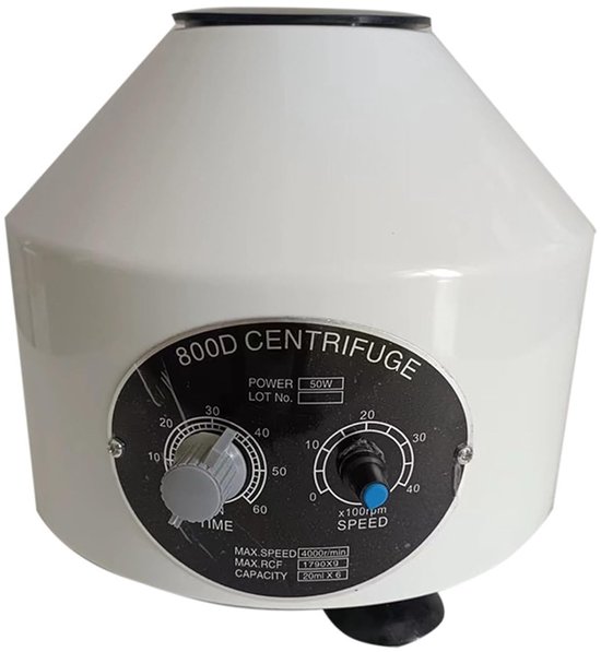 Elektrische Centrifuge - Laboratorium Apparaat - Monster Scheiding - Compact Ontwerp - 6x20ml Rotor - Grijs