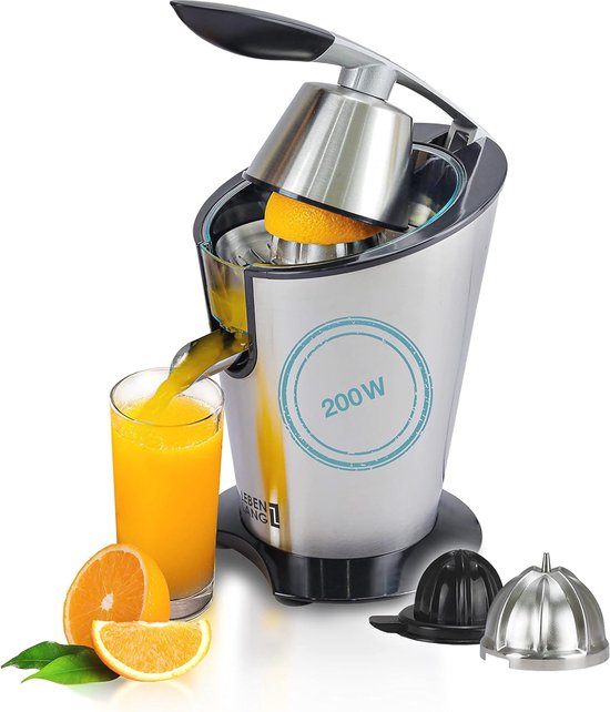 Elektrische citruspers 600W - RVS kegel voor sinaasappels en citroenen