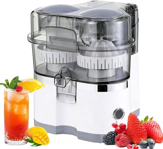 Elektrische Citruspers - Automatische Sapmaker - Snel Sap Maken - Dubbele Extractie - 8.7x8.3x9.8 Inch - Wit