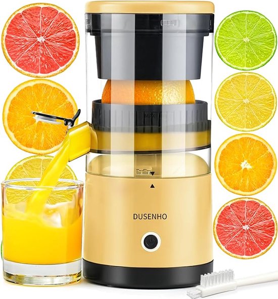 Elektrische Citruspers Draadloos USB Oplaadbaar – Draagbare Sinaasappelpers en Citroenpers – Elektrische Juicer voor Sinaasappels, Citroenen en Citrusvruchten – Compact en Handzaam Design