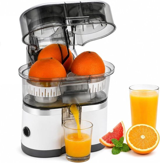 Elektrische Citruspers - Dubbele Kop - Vers Sap - Hoge Extractie - 400ml Capaciteit - Wit