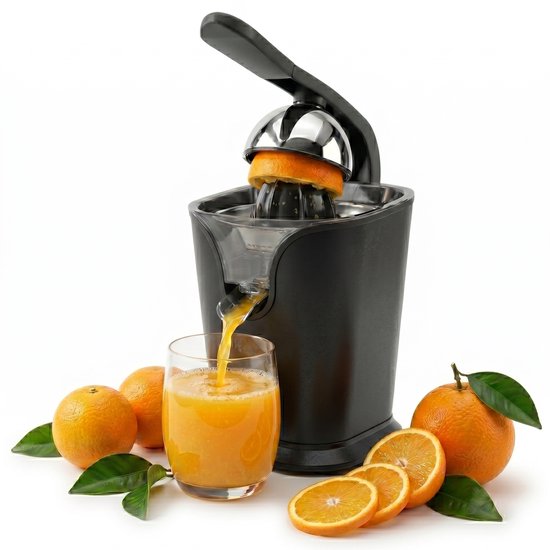Elektrische Citruspers met Instelbaar Pulpfilter - 160W - 650ml - Sinaasappelpers -Zwart - Vivid Green van Merkloos