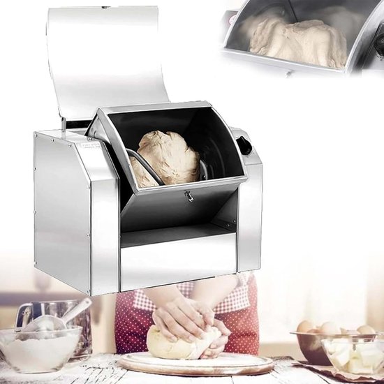 Elektrische Deegmixer - Keukenmixer Kneedmachine - Bakken Thuis - Grote Capaciteit - 5 kg - Zilver