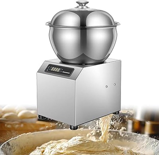Elektrische Deegmixer - Spiraalmixer Keukenmachine - Professioneel Bakken - Zware Dubbele Spiraal - 5L Kom Capaciteit - Zilver