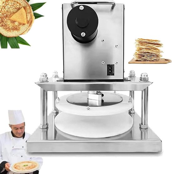 Elektrische Deegpers - Pizza Deegmachine - Deeg Vormen - Krachtige Motor - 25 cm - Roestvrij staal
