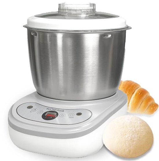 Elektrische deegroerder met 7 liter capaciteit en fermentfunctie voor brood- en pizzadeeg van Merkloos