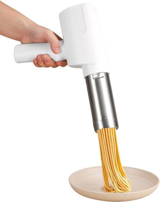 Elektrische Draagbare Pastamachine met 5 Pastavormen, Oplaadbaar - Voor Spaghetti en Dunne/Brede Pasta