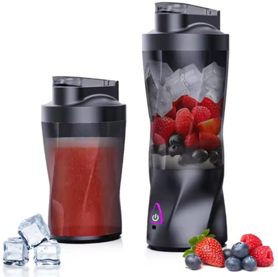 Elektrische draagbare sapcentrifuge, blender voor vers fruit, 700 ml multifunctionele USB oplaadbare smoothie/smoothie blender, blender voor buitengebruik van Merkloos