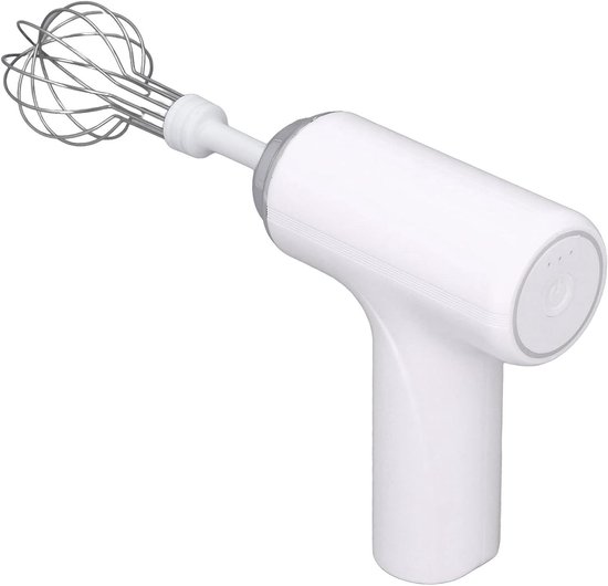 Elektrische Eierklopper - Draadloze Handmixer - Beslag Maken - 3 Snelheden - 23 x 20 x 5 cm - Wit van Merkloos