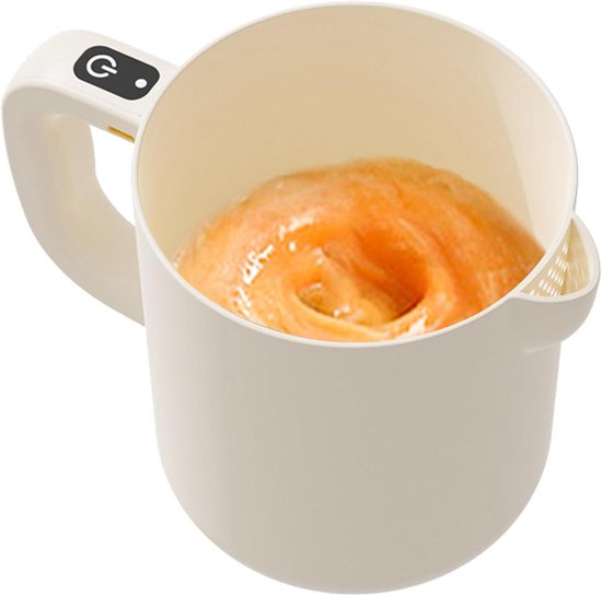 Elektrische Eierklopper - Keukenmixer Draadloos - Mengen en Schuimen - Zelfreinigend Systeem - 1 Liter Capaciteit - Beige