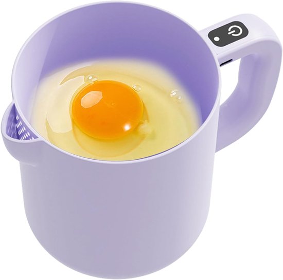 Elektrische Eierklopper - Keukenmixer Roomklopper - Bakken en Mixen - Draadloos en Oplaadbaar - 1 Liter - Paars