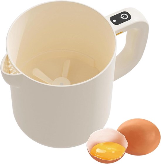 Elektrische Eierklopper - Roomklopper Mixer - Bakken en Koken - Zelfreinigend Systeem - 1 Liter Capaciteit - Beige