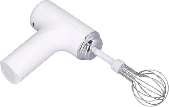 Elektrische Eiermixer - Draadloze Mixer - Beslag Maken - 3 Snelheden - 23D x 20B x 5H cm - Wit van Merkloos