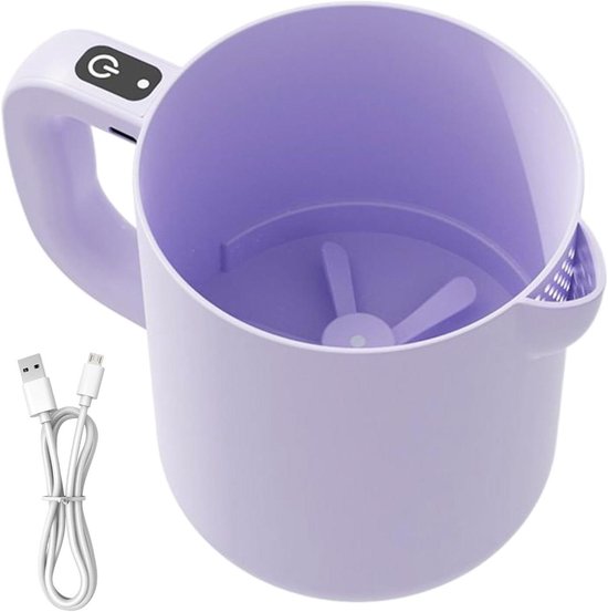 Elektrische Eiermixer - Keukenapparaat - Koken en bakken - Met 1L mengkom - 15.1 x 12.8 cm - Paars van Merkloos