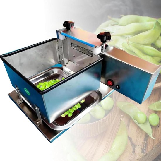 Elektrische Erwtenpeller - Bonenpelmachine Halfautomatisch - Voedselbereiding Versnellen - Instelbaar Rollensysteem - 25 kg per uur - Zilver