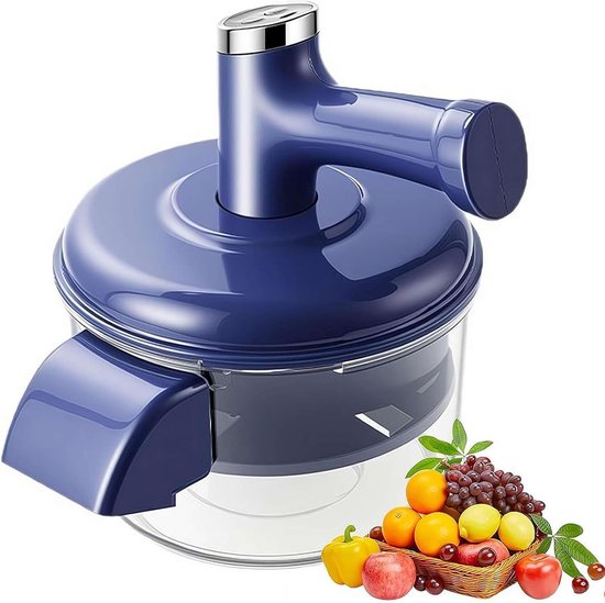 Elektrische Fruit Schilmachine - Keuken Gadget - Snel Ingrediënten Voorbereiden - Met Garde Opzetstuk - 195 x 24 cm - Blauw